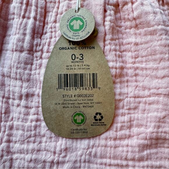 Rabbit‎ Bear Baby Girls 3 months Organic Cotton Pink Newborn Top GOTS Soft Comfy - Picture 4 of 8